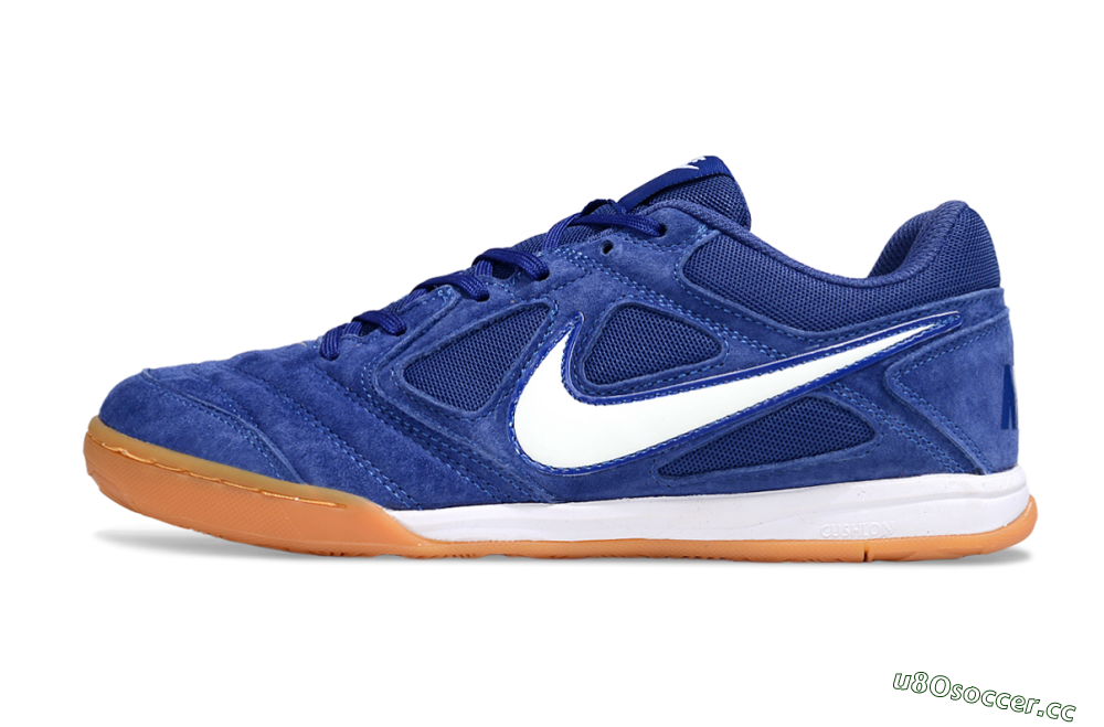 Men's Supreme x Nike SB Gato IC Indoor & Futsal Low-Tops Football Shoes - Blue/Royal Blue/Orange Peel 0