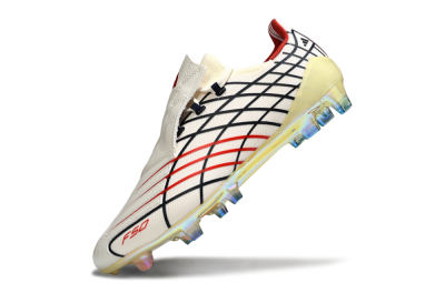Men's Adidas F50 Elite FG Firm Ground Low-Tops Football Boots - Cream/Fiery Red/Deep Black