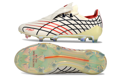 Men's Adidas F50 Elite FG Firm Ground Low-Tops Football Boots - Cream/Fiery Red/Deep Black