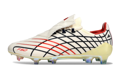 Men's Adidas F50 Elite FG Firm Ground Low-Tops Football Boots - Cream/Fiery Red/Deep Black