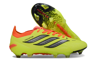 Men's Adidas Predator 26 Elite FG Firm Ground Low-Tops Football Boots - Yellow/Fluorescent Yellow/Neon Orange