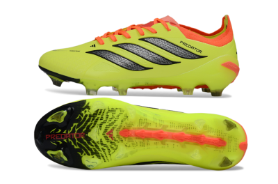 Men's Adidas Predator 26 Elite FG Firm Ground Low-Tops Football Boots - Yellow/Fluorescent Yellow/Neon Orange