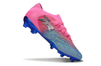Men's Puma Future 8 Ultimate FG Firm Ground Low-Tops Football Boots - Pink/Electric Blue/Teal