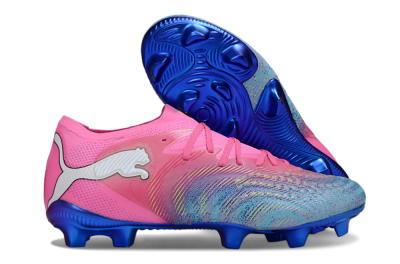 Men's Puma Future 8 Ultimate FG Firm Ground Low-Tops Football Boots - Pink/Electric Blue/Teal