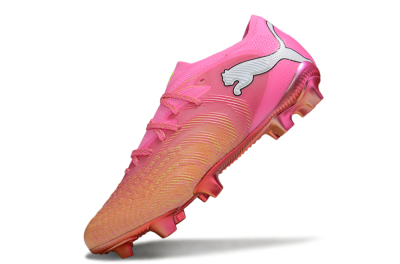 Men's Puma Future 8 Ultimate FG Firm Ground Low-Tops Football Boots - Pink/Vivid Pink/Metallic Red