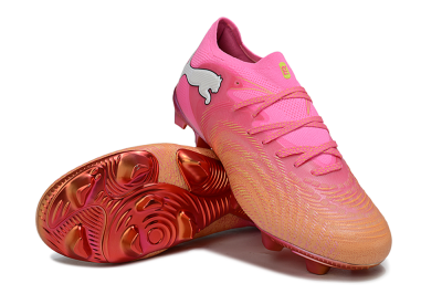 Men's Puma Future 8 Ultimate FG Firm Ground Low-Tops Football Boots - Pink/Vivid Pink/Metallic Red