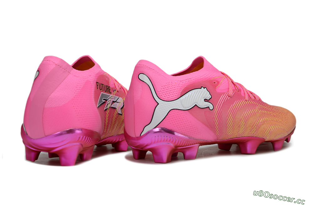 Men's Puma Future 8 Ultimate FG Firm Ground Low-Tops Football Boots - Pink/Vivid Pink/Metallic Red 6