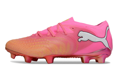 Men's Puma Future 8 Ultimate FG Firm Ground Low-Tops Football Boots - Pink/Vivid Pink/Metallic Red