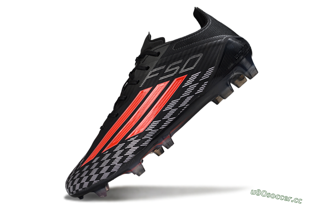 Men's Adidas F50 Elite FG Firm Ground Low-Tops Football Boots - Black/Fiery Red/Charcoal Gray 5
