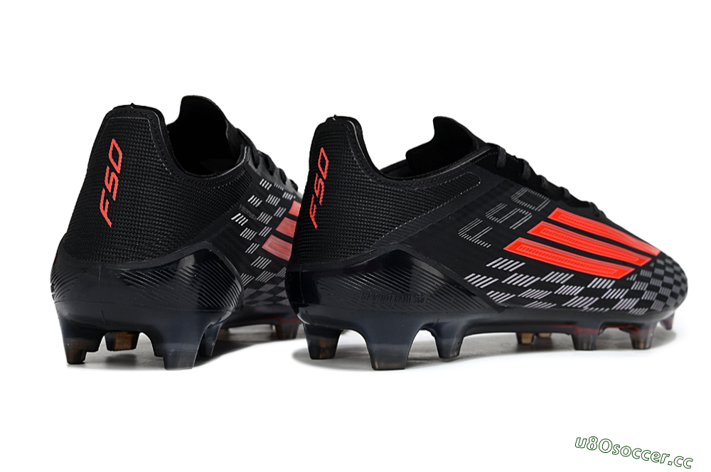 Men's Adidas F50 Elite FG Firm Ground Low-Tops Football Boots - Black/Fiery Red/Charcoal Gray 6