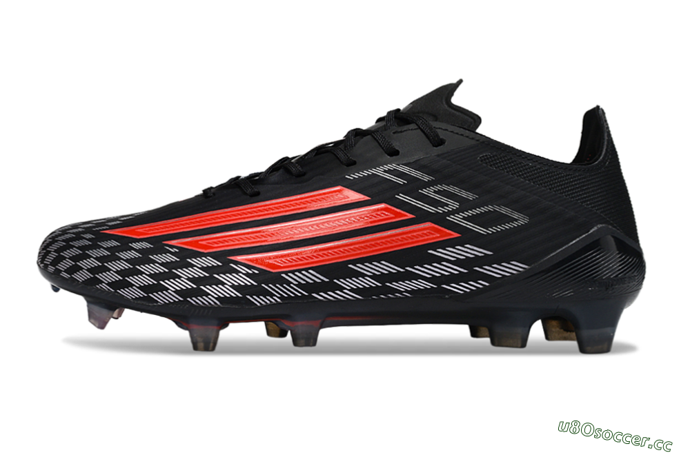 Men's Adidas F50 Elite FG Firm Ground Low-Tops Football Boots - Black/Fiery Red/Charcoal Gray 0
