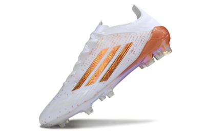 Men's Adidas F50 Pro FG Firm Ground Low-Tops Football Boots - White/Pearl White/Flame Orange