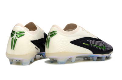 Men's Nike Phantom 6 Low Elite FG Firm Ground Low-Tops Football Boots - Black/Electric Green/Champagne