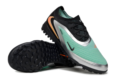Unisex Nike Phantom 6 Low Elite TF Artificial Turf Low-Tops Football Shoes - Green/Aqua Mist/Orange Blaze
