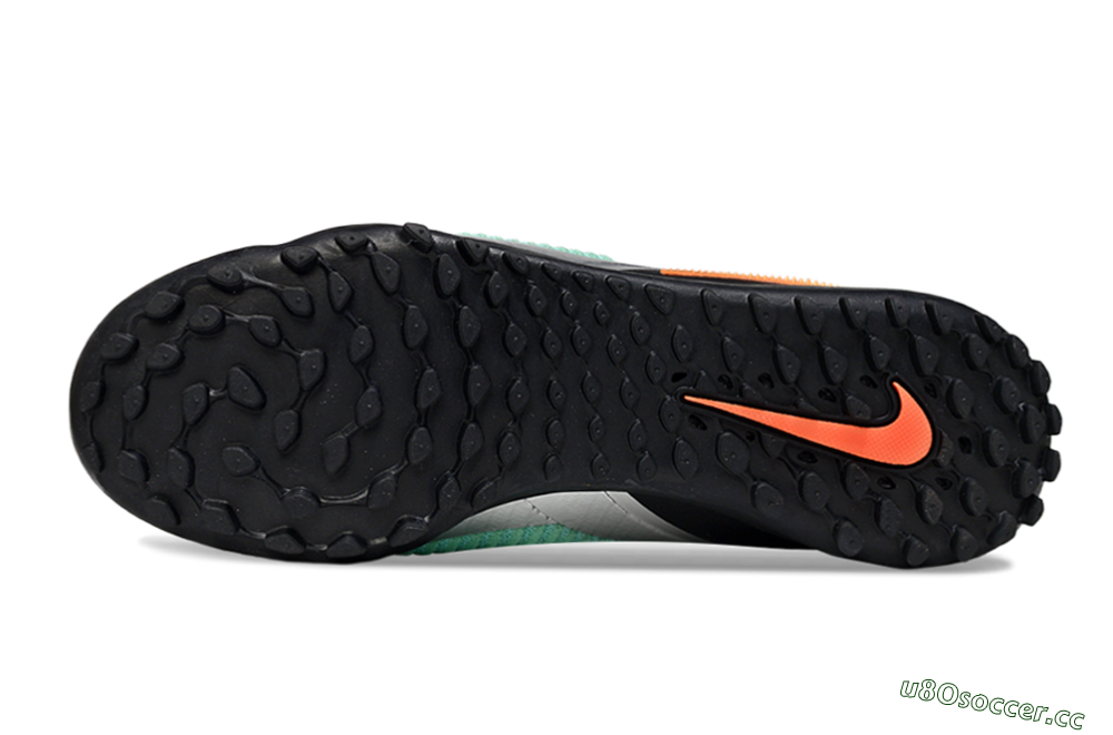 Unisex Nike Phantom 6 Low Elite TF Artificial Turf Low-Tops Football Shoes - Green/Aqua Mist/Orange Blaze 6