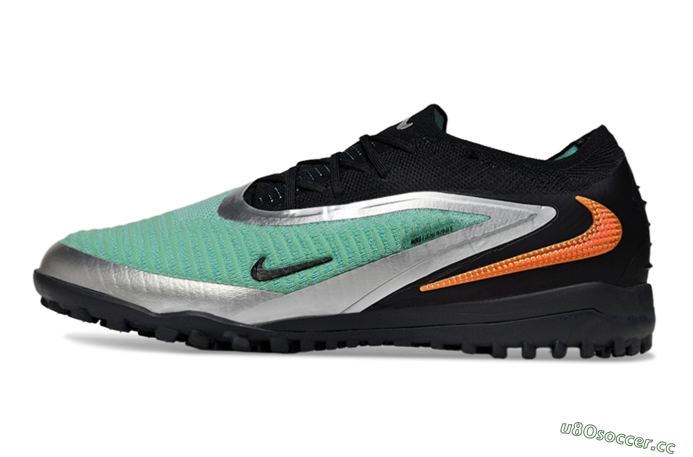Unisex Nike Phantom 6 Low Elite TF Artificial Turf Low-Tops Football Shoes - Green/Aqua Mist/Orange Blaze 0