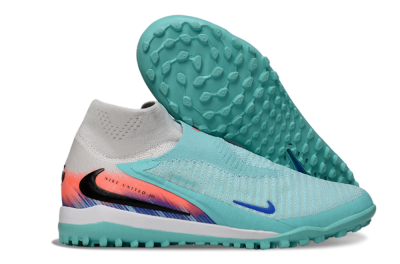 Unisex Nike Phantom 6 Elite High TF Artificial Turf High-Tops Football Shoes - Aqua/Bright Aqua/Coral Burst