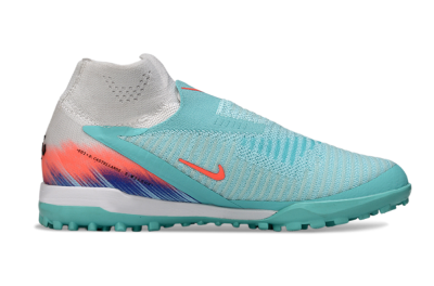 Unisex Nike Phantom 6 Elite High TF Artificial Turf High-Tops Football Shoes - Aqua/Bright Aqua/Coral Burst