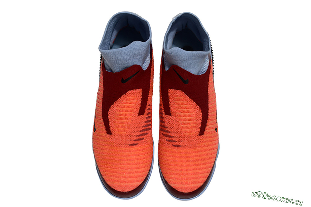 Unisex Nike Phantom 6 Elite High TF Artificial Turf High-Tops Football Shoes - Orange/Crimson Red/Blue Ice 4