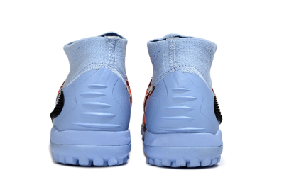 Unisex Nike Phantom 6 Elite High TF Artificial Turf High-Tops Football Shoes - Orange/Crimson Red/Blue Ice