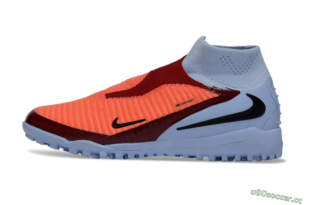 Unisex Nike Phantom 6 Elite High TF Artificial Turf High-Tops Football Shoes - Orange/Crimson Red/Blue Ice 0