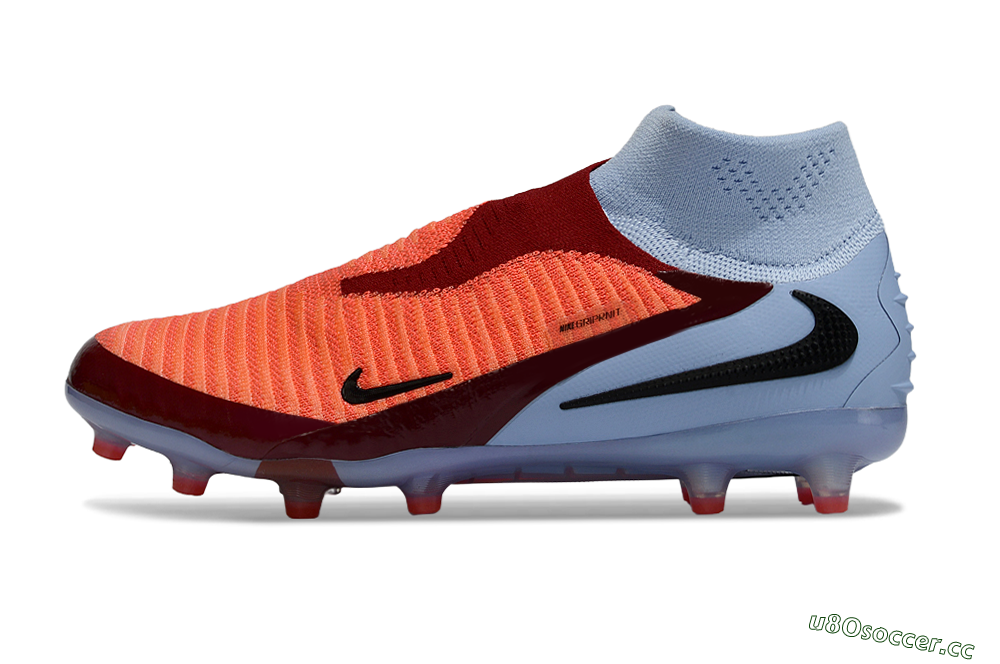 Unisex Nike Phantom 6 Elite High AG Artificial Grass High-Tops Football Boots - Orange/Crimson Burst/Light Blue 0