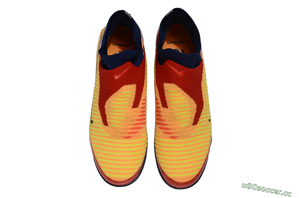 Unisex Nike Phantom 6 Elite High TF Artificial Turf High-Tops Football Shoes - Orange/Fiery Orange/Deep Blue 4