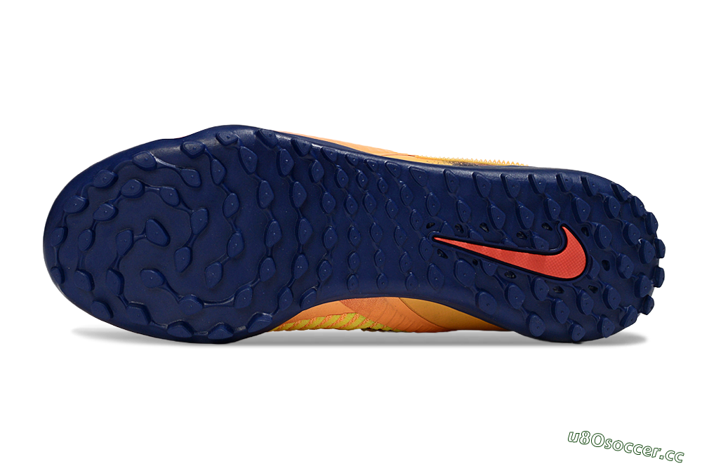 Unisex Nike Phantom 6 Elite High TF Artificial Turf High-Tops Football Shoes - Orange/Fiery Orange/Deep Blue 6