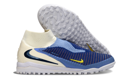 Unisex Nike Phantom 6 Elite High TF Artificial Turf High-Tops Football Shoes - Blue/Light Blue/Navy Blue