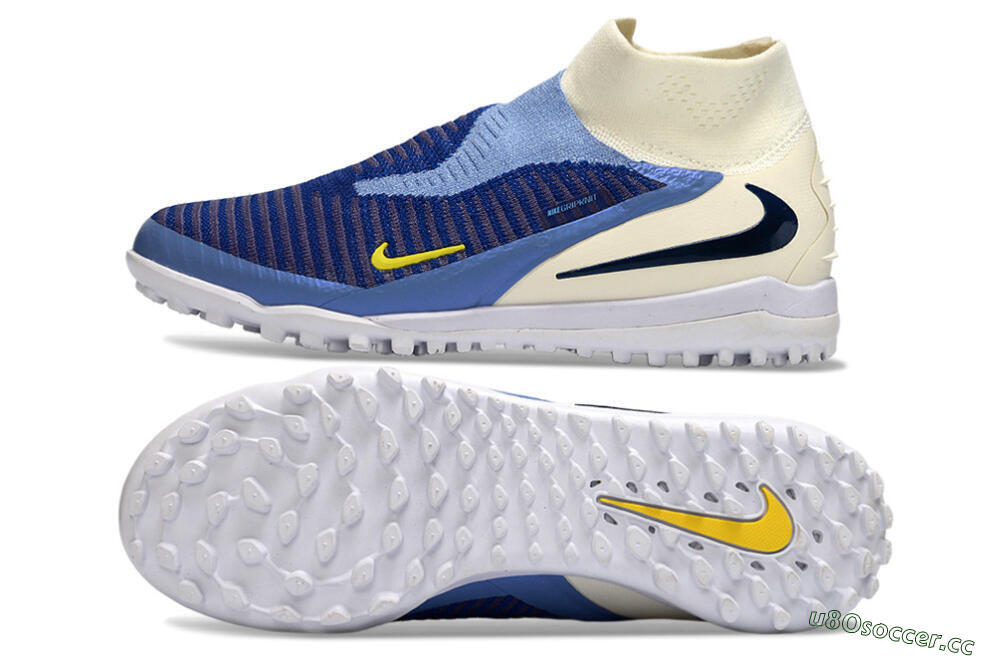 Unisex Nike Phantom 6 Elite High TF Artificial Turf High-Tops Football Shoes - Blue/Light Blue/Navy Blue 1