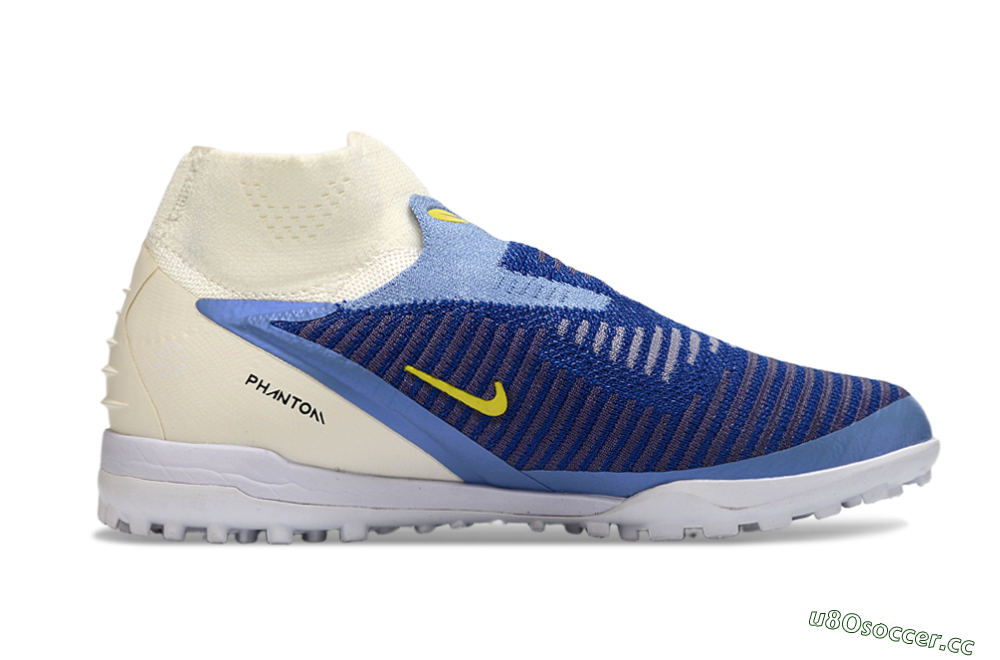 Unisex Nike Phantom 6 Elite High TF Artificial Turf High-Tops Football Shoes - Blue/Light Blue/Navy Blue 7