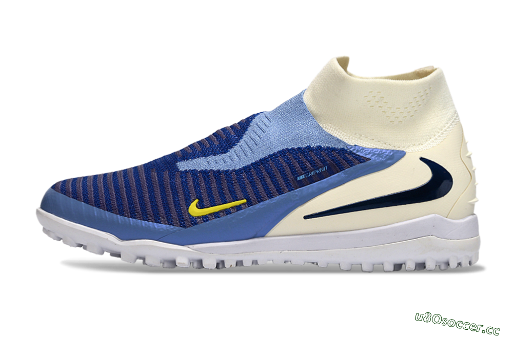 Unisex Nike Phantom 6 Elite High TF Artificial Turf High-Tops Football Shoes - Blue/Light Blue/Navy Blue 0