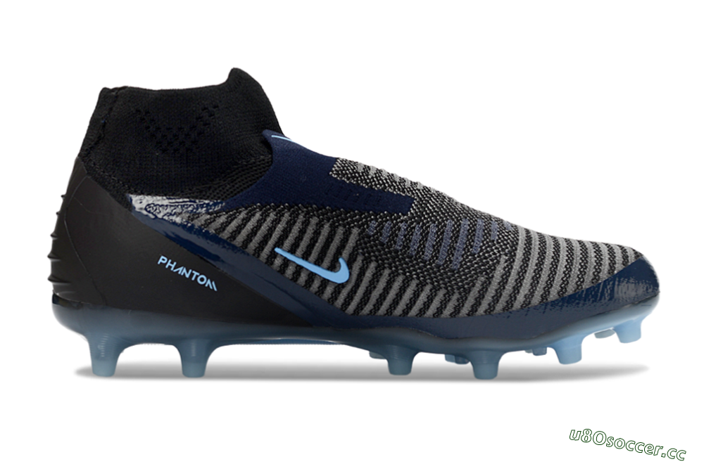 Unisex Nike Phantom 6 Elite High AG Artificial Grass High-Tops Football Boots - Navy/Midnight Blue/Icy Blue 7