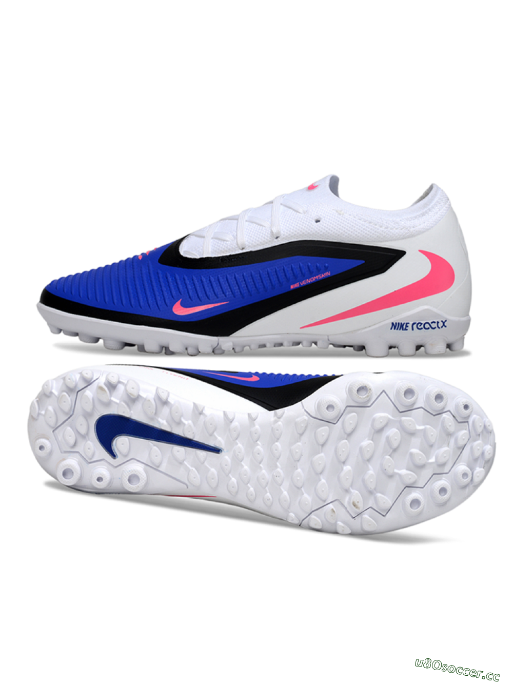 Unisex Nike Phantom 6 Low Elite TF Artificial Turf Low-Tops Football Shoes - Blue/Electric Blue/Neon Pink 1
