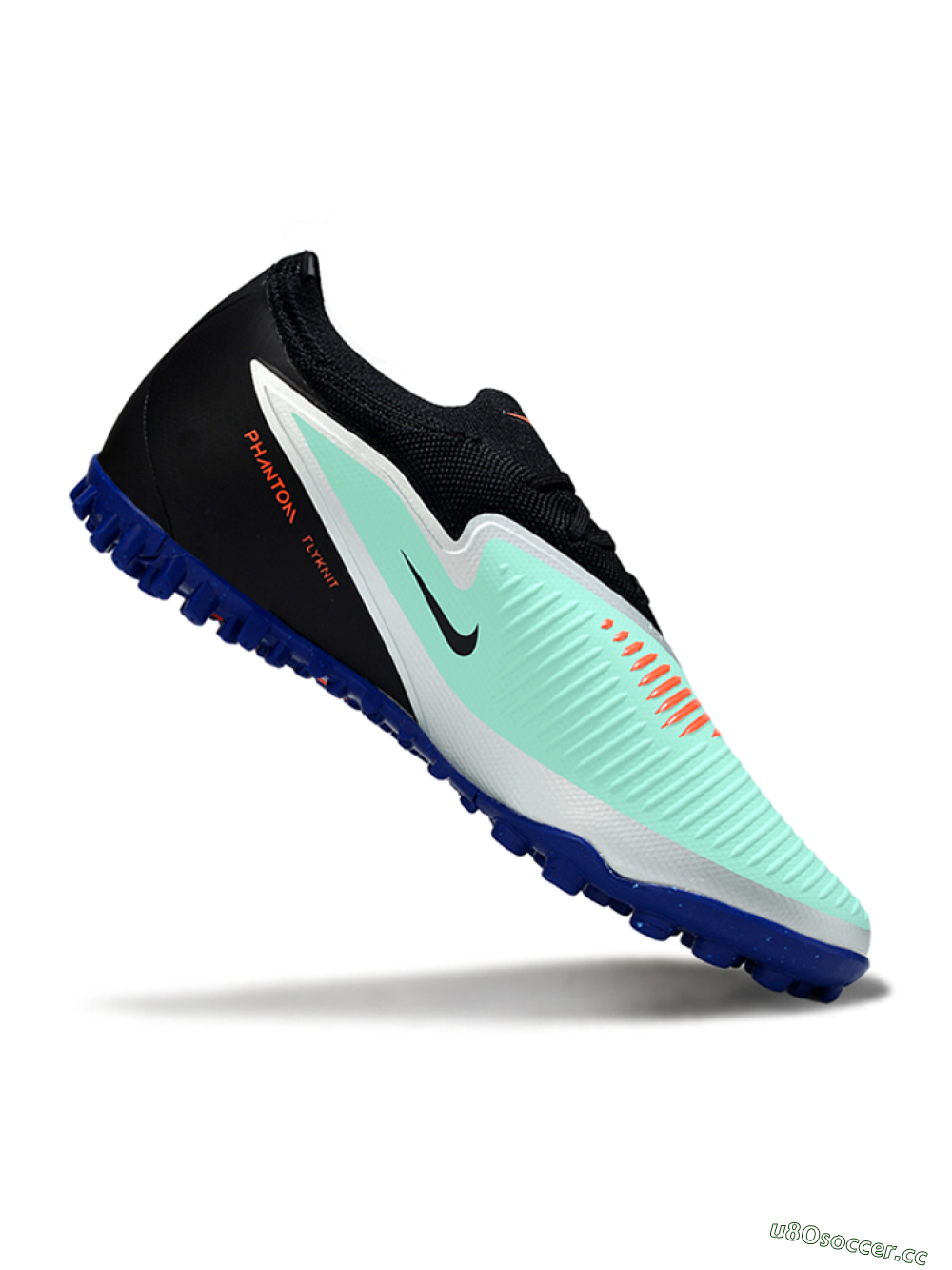 Unisex Nike Phantom 6 Low Elite TF Artificial Turf Low-Tops Football Shoes - Aqua/Coral Blue/Slate Black 4