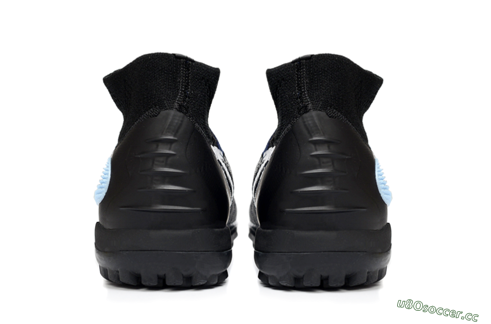 Unisex Nike Phantom 6 Elite TF Artificial Turf High-Tops Football Shoes - Black/Navy Blue/Sky Blue 5