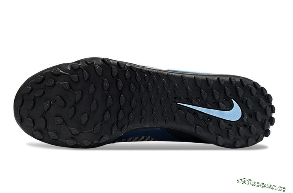 Unisex Nike Phantom 6 Elite TF Artificial Turf High-Tops Football Shoes - Black/Navy Blue/Sky Blue 6