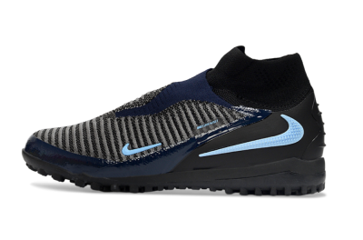 Unisex Nike Phantom 6 Elite TF Artificial Turf High-Tops Football Shoes - Black/Navy Blue/Sky Blue