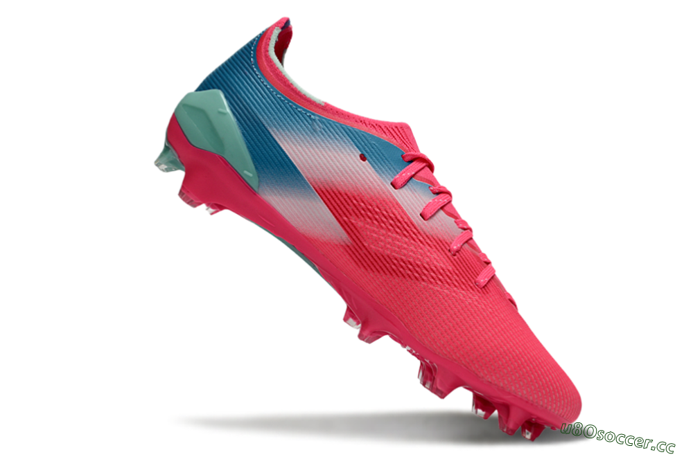 Men's Puma Ultra Ultimate FG Firm Ground Low-Tops Football Boots - Pink/Aqua Splash/Coral Burst 4