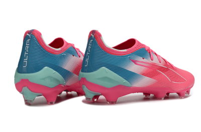 Men's Puma Ultra Ultimate FG Firm Ground Low-Tops Football Boots - Pink/Aqua Splash/Coral Burst
