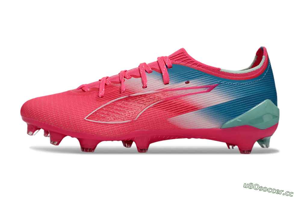 Men's Puma Ultra Ultimate FG Firm Ground Low-Tops Football Boots - Pink/Aqua Splash/Coral Burst 0