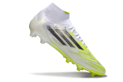 Men's Adidas F50 Pro Mid FG Firm Ground High-Tops Football Boots - Yellow/Vibrant Lime/Sleek White