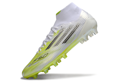 Men's Adidas F50 Pro Mid FG Firm Ground High-Tops Football Boots - Yellow/Vibrant Lime/Sleek White