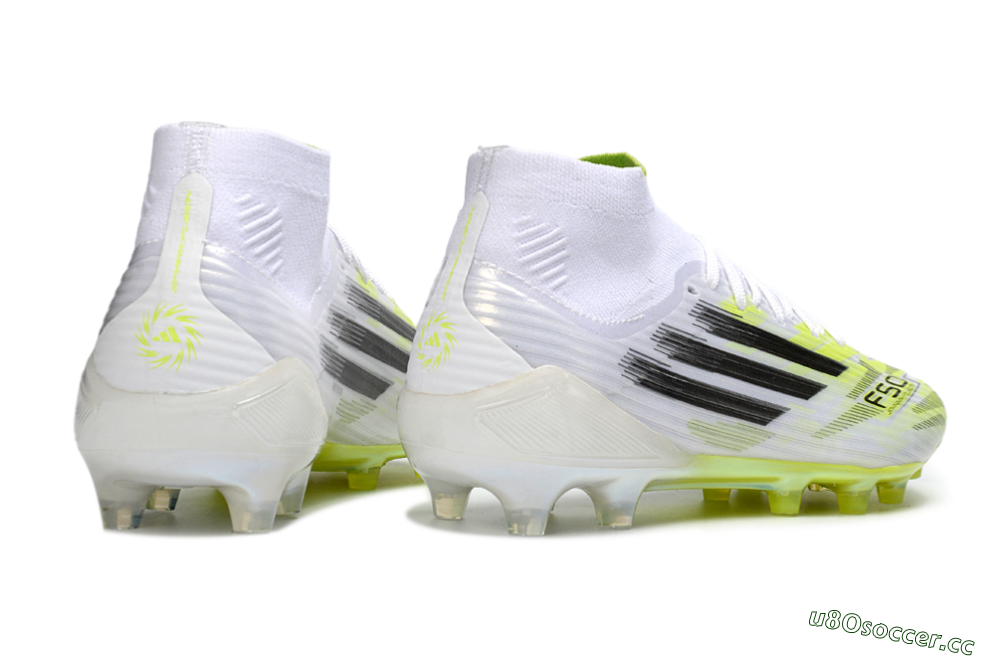 Men's Adidas F50 Pro Mid FG Firm Ground High-Tops Football Boots - Yellow/Vibrant Lime/Sleek White 6