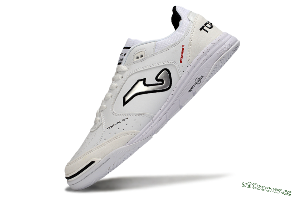 Men's Joma Top Flex IC Indoor & Futsal Low-Tops Football Shoes - White/Black/Gray 5