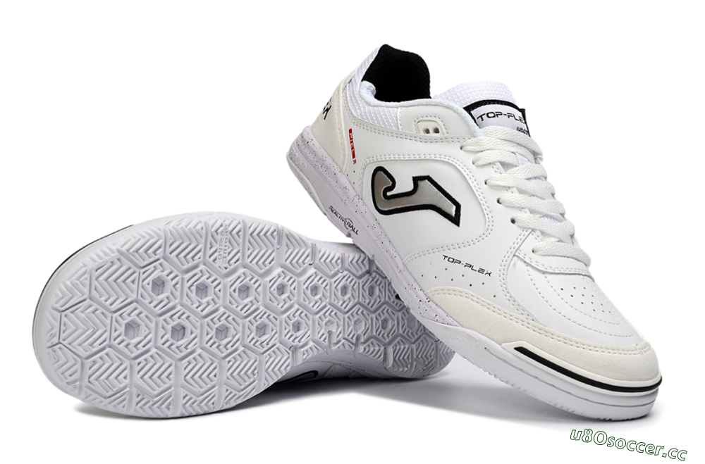 Men's Joma Top Flex IC Indoor & Futsal Low-Tops Football Shoes - White/Black/Gray 1