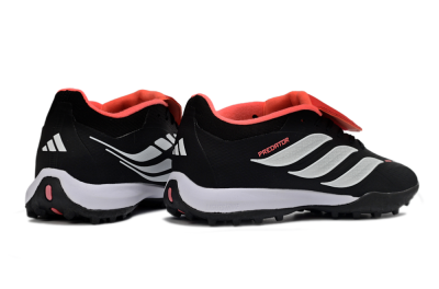 Men's Adidas Predator 25 Elite Fold-Over Tongue TF Artificial Turf Low-Tops Football Shoes - Black/Fiery Red/White