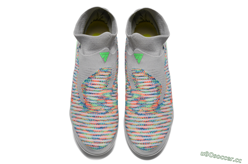 Unisex Nike Phantom 6 Elite TF Artificial Turf High-Tops Football Shoes - Grey/Electric Green/Pink Sport 4