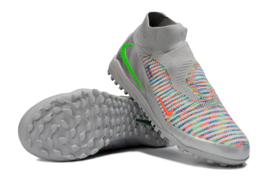 Unisex Nike Phantom 6 Elite TF Artificial Turf High-Tops Football Shoes - Grey/Electric Green/Pink Sport