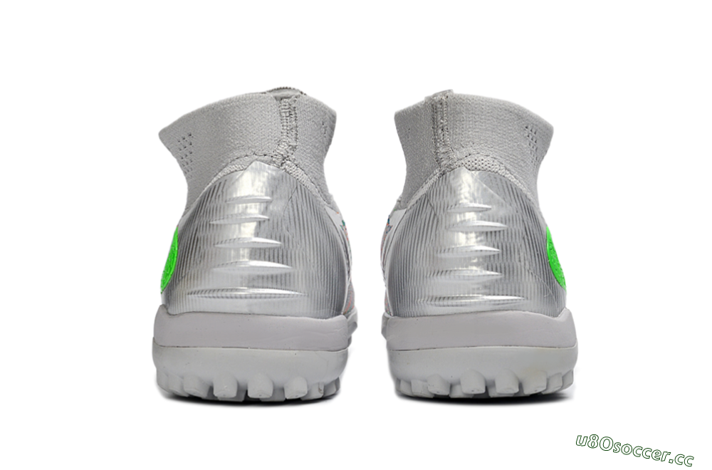 Unisex Nike Phantom 6 Elite TF Artificial Turf High-Tops Football Shoes - Grey/Electric Green/Pink Sport 5